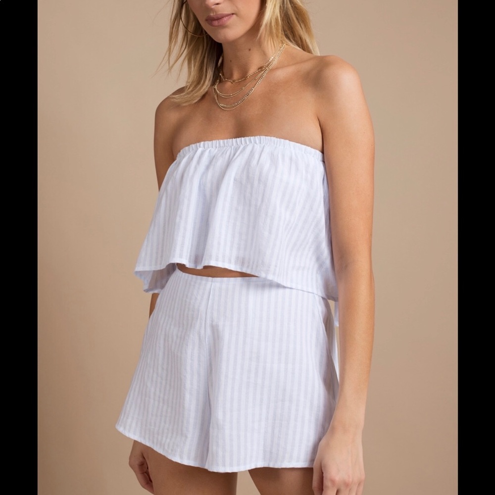 Striped Strapless Romper